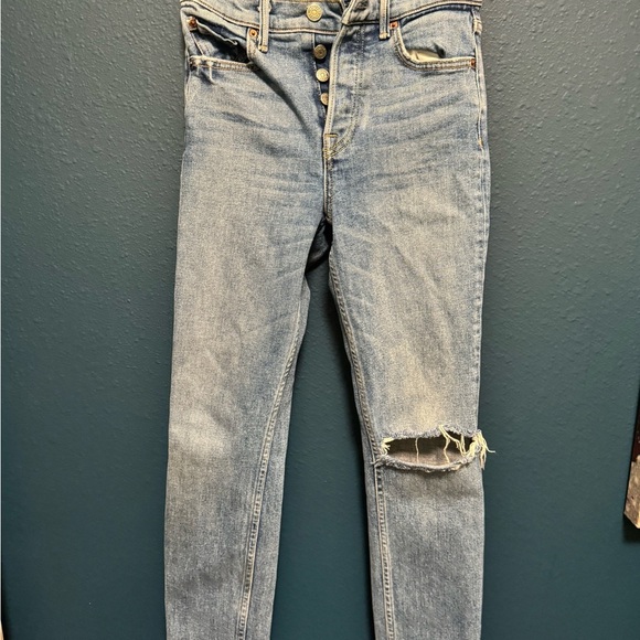 Grlfrnd Karolina  Blue Distressed Women's Jeans 24 - Picture 1 of 9